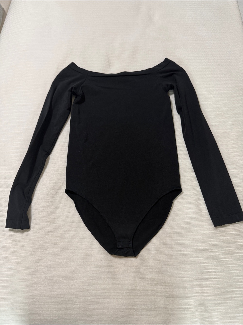 Wolford Black Off-Shoulder Long-Sleeve Bodysuit